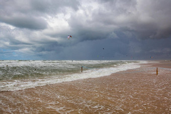 最喜欢的拉科尔克海滩kiteboarding冲浪日德兰半岛丹麦