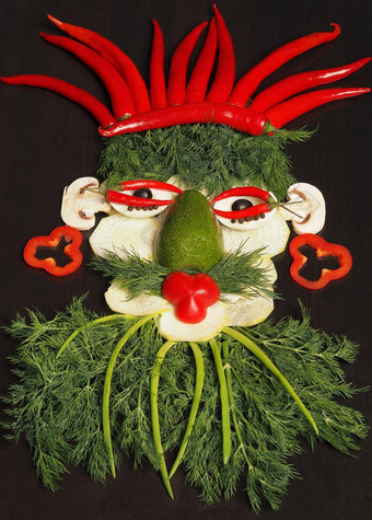 新鲜的蔬<strong>菜图片</strong>蔬菜肖像男人。使蔬菜