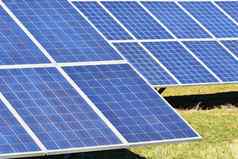 太阳太阳能面板场太阳能能源权力植物工业生态概念自然生态绿色技术