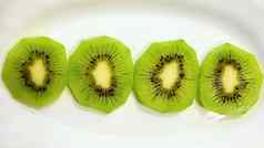 猕猴桃板特写镜头宏照片健康的绿色热带水果