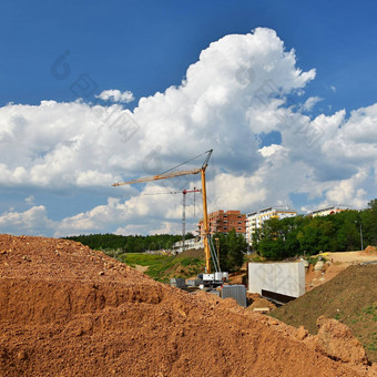 起重机<strong>建设</strong>建筑<strong>美丽</strong>的背景<strong>建设</strong>行业日落