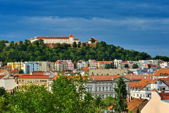 城市布尔诺捷克共和国欧洲斯皮尔伯克美丽的城堡堡垒形成占<strong>主导</strong>地位的城市布尔诺