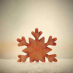 圣诞节背景圣诞节树装饰美丽的自然木雪花真正的雪背景冬天假期