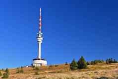 最高峰摩拉维亚普拉德发射机注意塔山杰塞尼基山捷克共和国