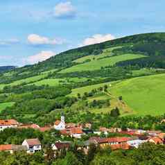 美丽的景观山夏天捷克共和国白色喀尔巴阡山欧洲