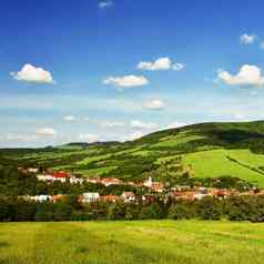 美丽的景观山夏天捷克共和国白色喀尔巴阡山欧洲