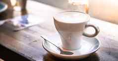 意大利咖啡概念新鲜的酿造杯卡布奇诺咖啡咖啡馆