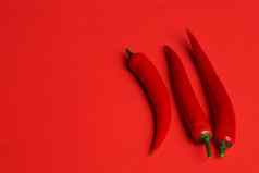 蔬菜食物红色的胡椒辣椒辣的孤立的红色的背景