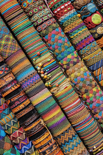 手工制作的秘鲁手镯市场库斯科秘鲁