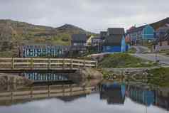 视图qaqortoq格陵兰岛小镇位于南部格陵兰岛人口人