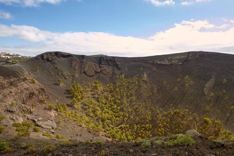 火山口火山三安东尼奥这些帕尔马斯金丝雀岛屿