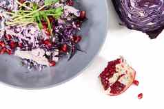 现代美味的沙拉新鲜的紫色的卷心菜首页