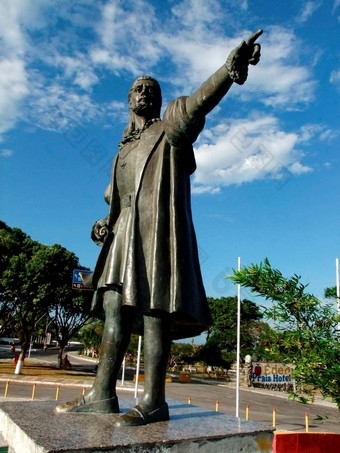 雕像佩德罗孤独卡布拉尔港口保险
