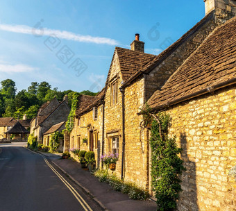 英语小镇美丽的历史建筑街历史体系结构