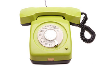 <strong>绿色</strong>电话<strong>复古</strong>的风格白色背景古董电话手机接收机