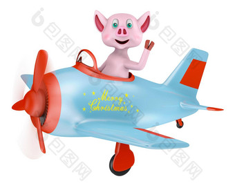 小猪飞机快乐圣诞节
