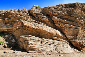 岩石形成海滩卡塔赫纳西班牙