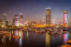 天际线科威特城市晚上