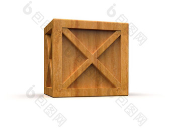 木箱盒子孤立的白色背景