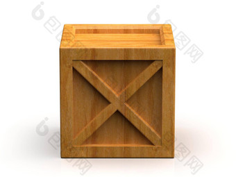 木箱盒子孤立的白色背景