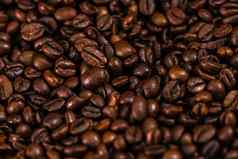 烤咖啡豆子细节关闭视图咖啡概念咖啡细节