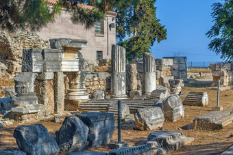 废墟古老的哥林多希腊