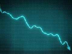 蓝色的箭头图表下降象征金融危机