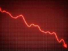 红色的趋势象征业务经济衰退金融危机