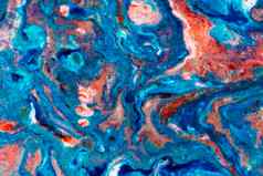 背景丙烯酸蓝色的红色的行闪光色彩斑斓的大理石纹理流体液体大理石艺术图片“先锋创造力