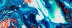 路径背景丙烯酸蓝色的红色的行闪光色彩斑斓的大理石纹理流体液体大理石艺术图片“先锋创造力