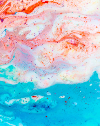 背景丙烯酸软蓝色的粉红色的闪光色彩斑斓的大理石纹理流体液体大理石艺术图片“先锋创造力