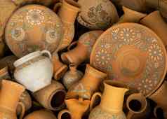 传统的乌克兰陶器模式点缀