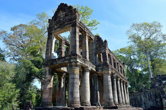建筑柏威汗复杂的吴哥柬埔寨