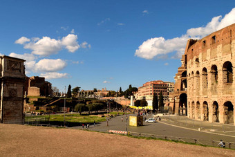 3月罗马意大利视图罗马圆形大剧场游客由于冠状病毒