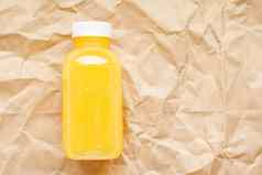新鲜的橙色汁环保可回收的塑料瓶包装健康的喝食物产品