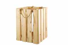 木盒子白色背景大盒子处理绳子