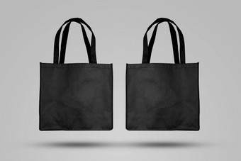 模型黑色的手提包袋织物购物模拟帆布袋纺织可重用的