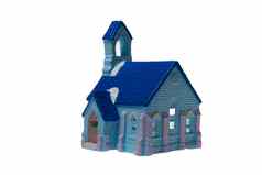 孩子们的小房子白色背景石膏产品画丙烯酸油漆形式村房子