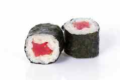 寿司卷日本食物孤立的白色背景菜单日本餐厅传统的卷海藻各种馅料