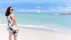 女人旅游海滩泰国
