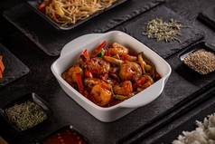 中国人虾混合蔬菜