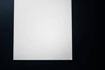 空白纸白色黑色的背景办公室文具平铺奢侈品品牌平躺品牌身份设计模型