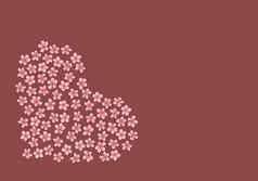现代业务卡设计模板心使粉红色的樱花花装饰咖啡背景模板溢价礼物凭证折扣优惠券问候卡包装复制空间文本