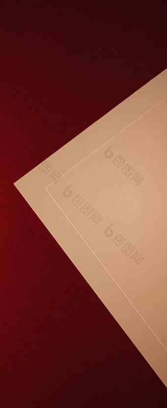 空白纸米色黑暗红色的背景办公室文具平铺奢侈品品牌平躺品牌身份设计模型