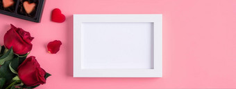 情人节一天内存图片框架概念粉红色的背景