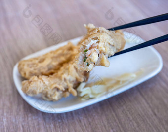 炸虾卷台湾食物厨房台南台湾餐厅关闭生活方式