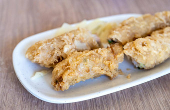 炸虾卷台湾食物厨房台南台湾餐厅关闭生活方式