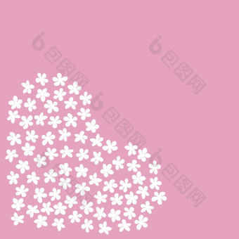 现代业务卡设计模板心使白色樱花花装饰粉红色的背景模板溢价礼物凭证折扣优惠<strong>券问</strong>候卡包装复制空间