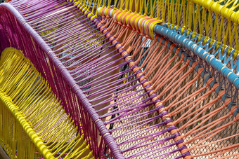 编织色彩斑斓的绳子软灵活的绳子合适的户外美丽的棉花绳子编织有序的的方式