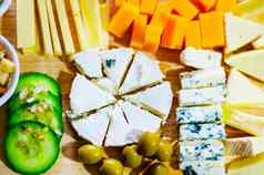 集奶酪木董事会奶酪董事会美味的零食健康的独家食物